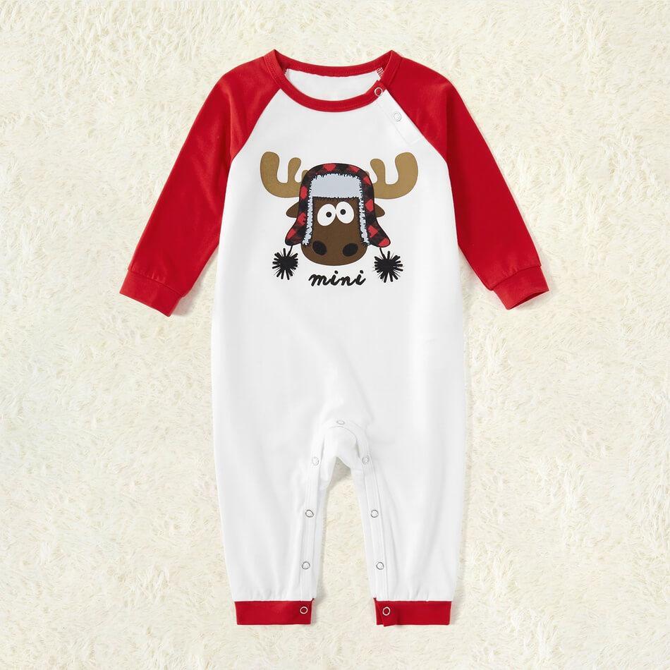 Christmas Deer Pattern Family Matching Pajamas Sets(with Pet Dog Clothes)