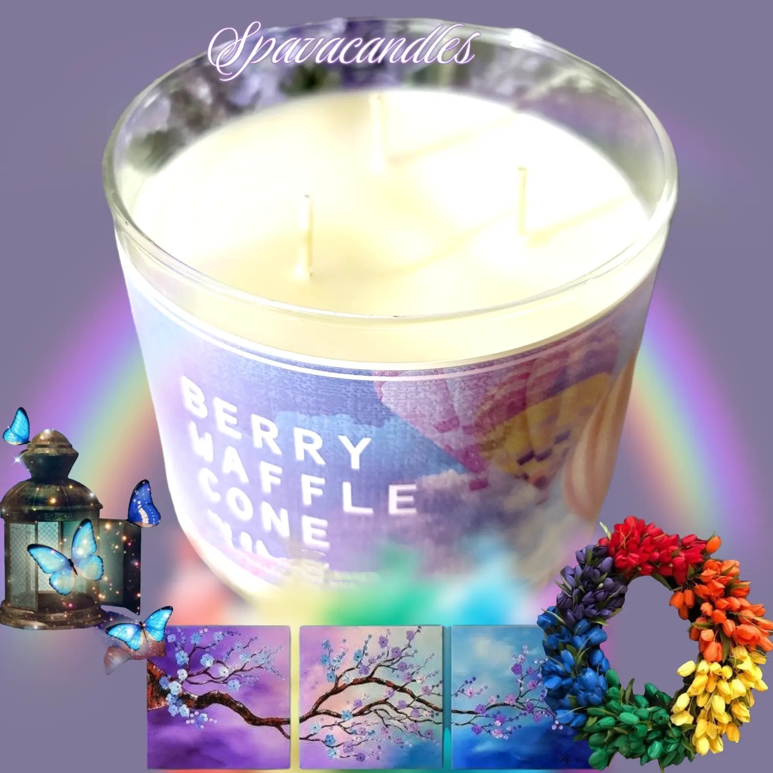 Berry Waffle Cone 3 Wick Candle 2022