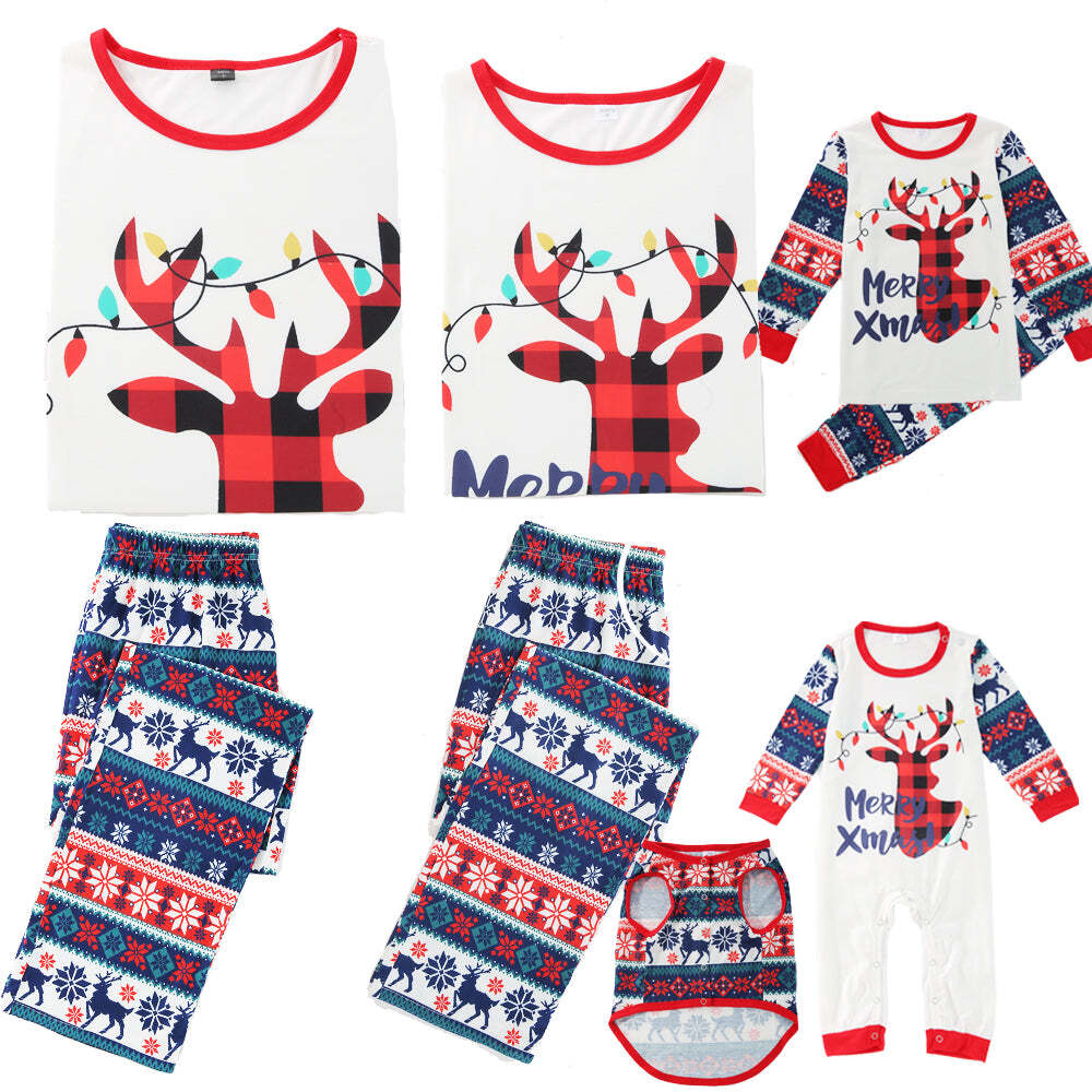 Christmas Deer Family Matching Pajamas Sets (with Pet Dog Clothes)
