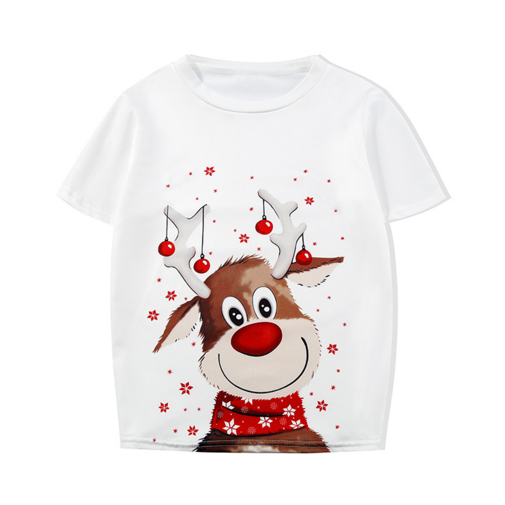 Short-sleeved Shorts Reindeer Christmas Family Matching Pajamas