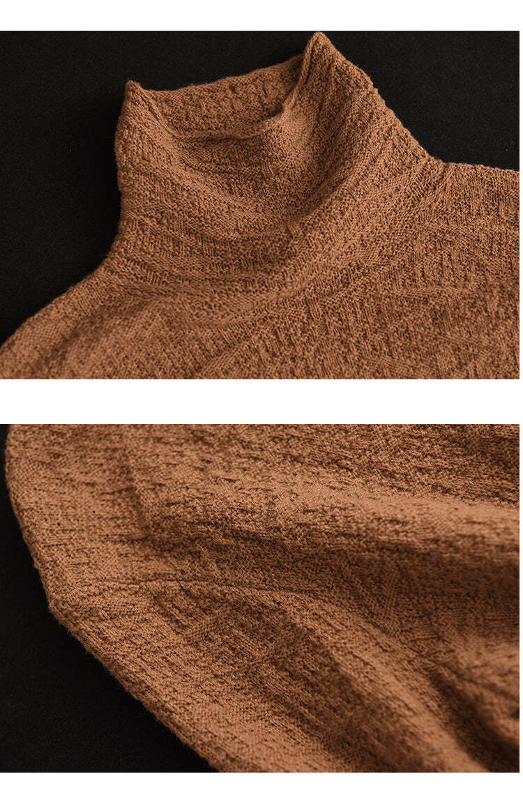 Vintage Jacquard Turtleneck Sweater