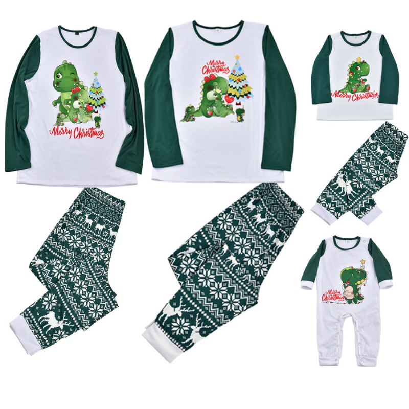Christmas Print Parent-child Pajamas Set(with Pet Dog Clothes)