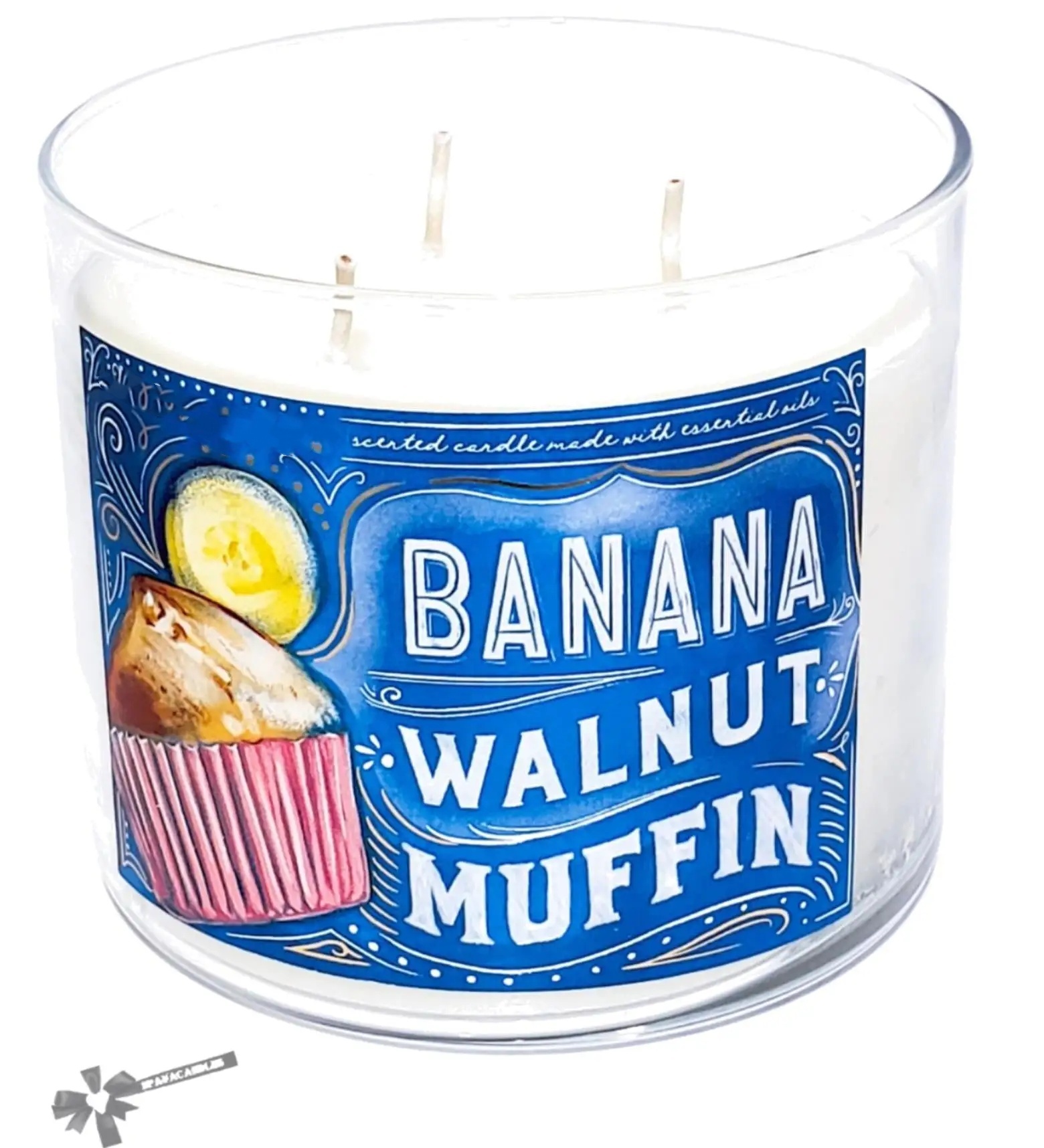 Banana Walnut Muffin 3 Wick Candle 14.5 oz Festive Jar