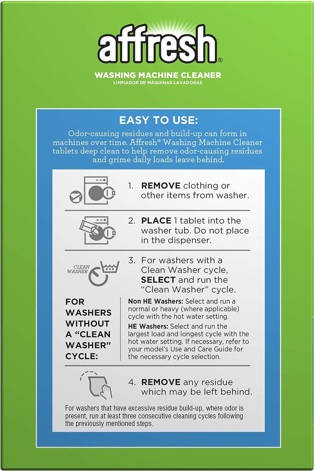 Affresh Washing Machine Cleaner, Cleans Front Load and Top Load Washer Globe Online Unclaimed