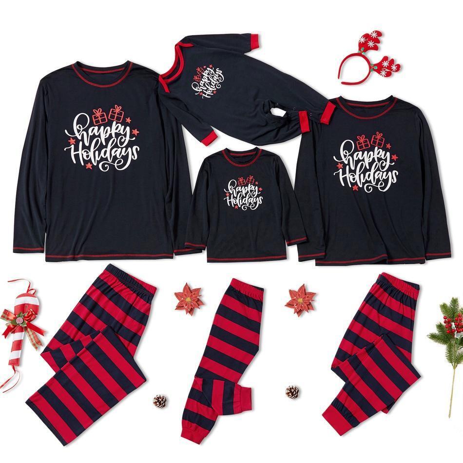 ' Happy Holiday ' Christmas Family Matching Pajamas Set