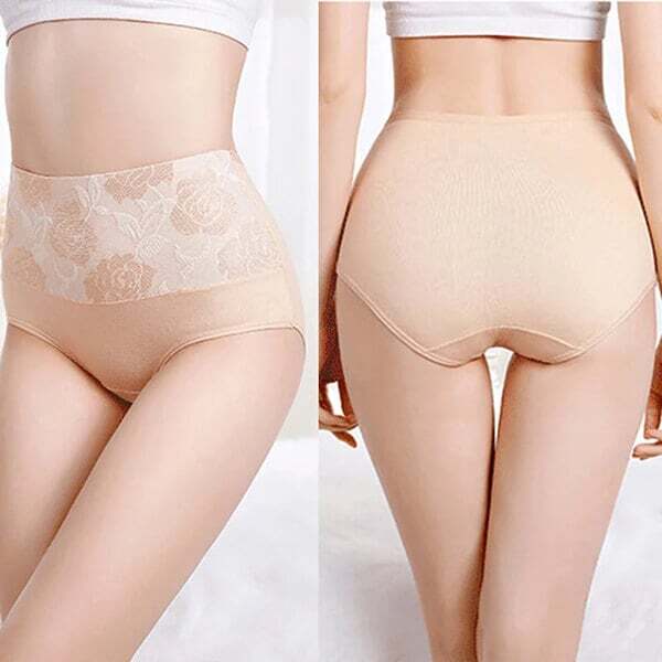 Cotton high waist thin belly moisture absorption antibacterial panties-Buy 5 get 5