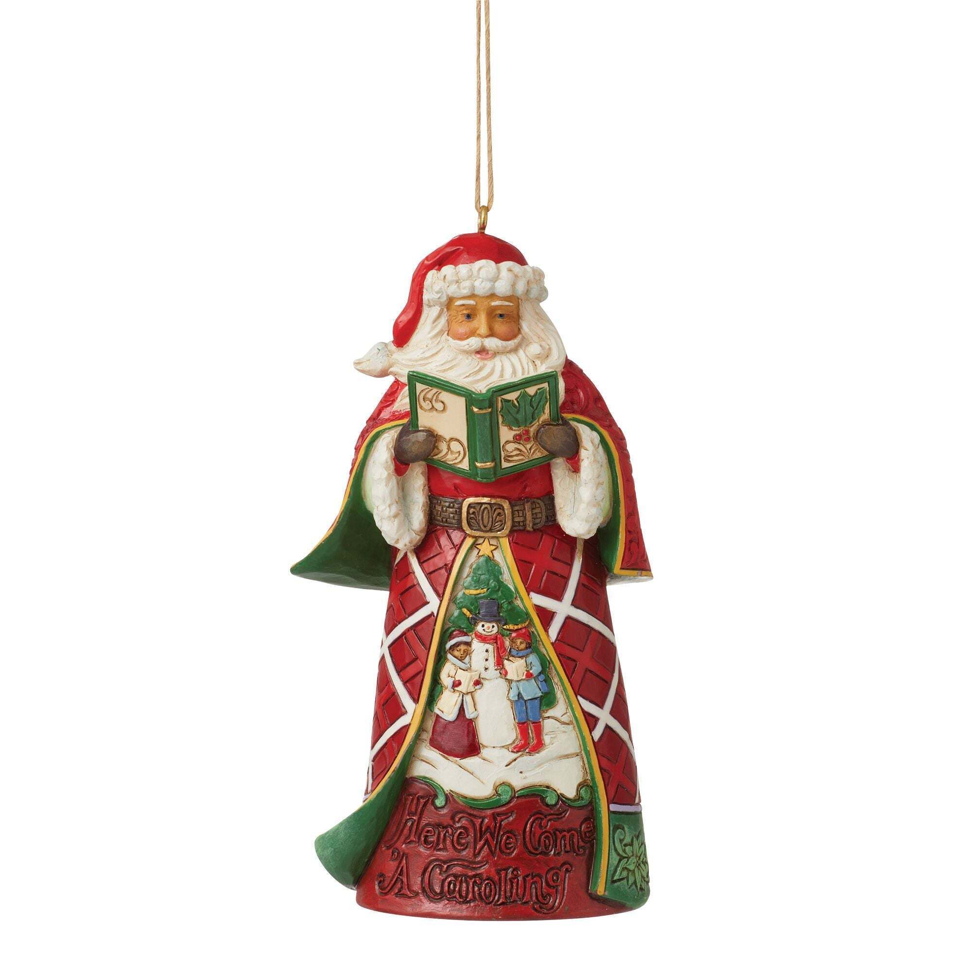 Caroling Santa Ornament