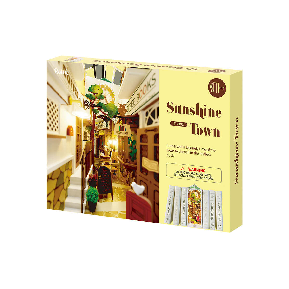 Rolife Book Nook Shelf Insert - Sunshine Town TGB02
