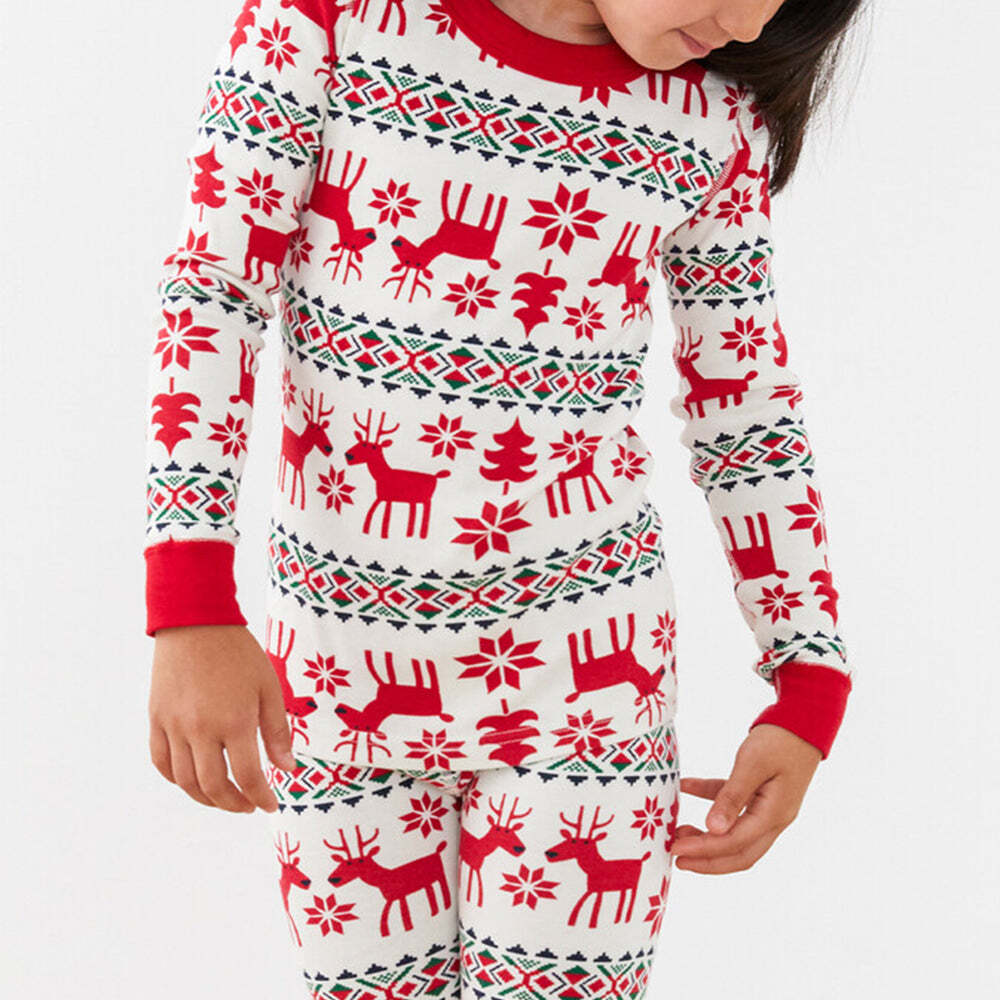 Classic Christmas Deer Print Family Matching Pajamas Set (with Pet's dog clothes)
