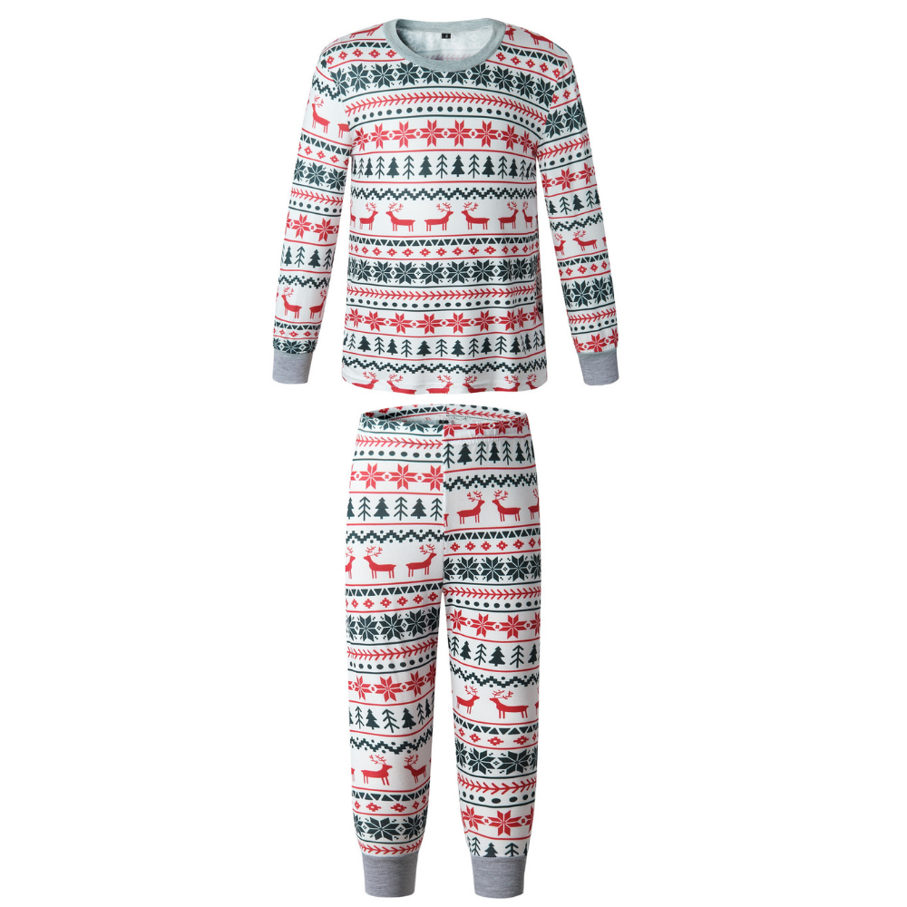 Christmas Tree and Reindeer Patterned Family Matching Pajamas Sets(with Pet Dog Clothes)
