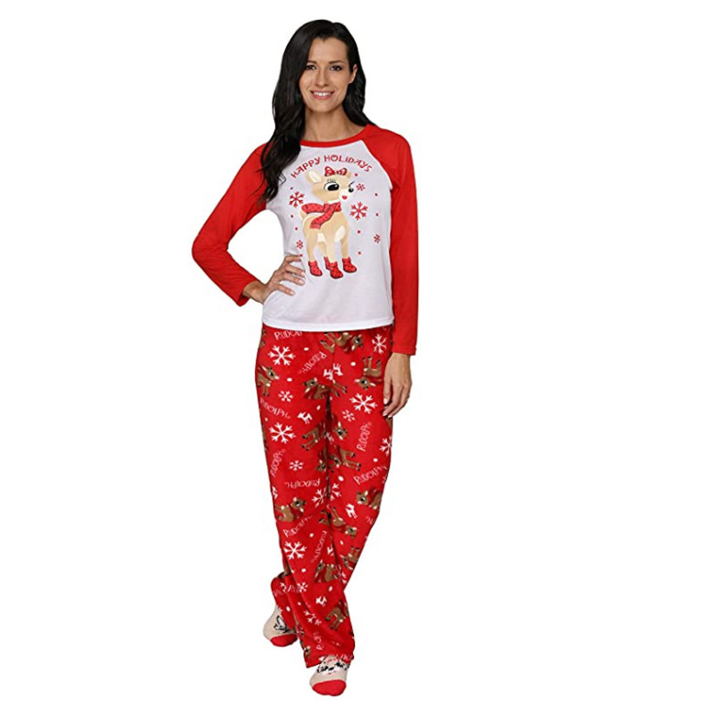 Christmas elk style printed home parent-child clothes