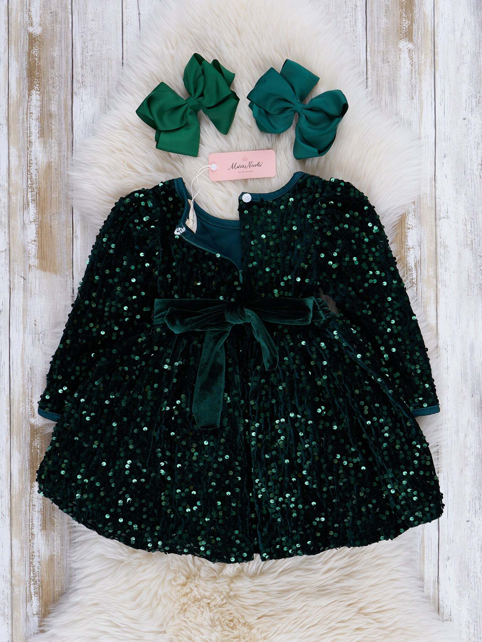 Emerald Sparkle Sequin Dress
