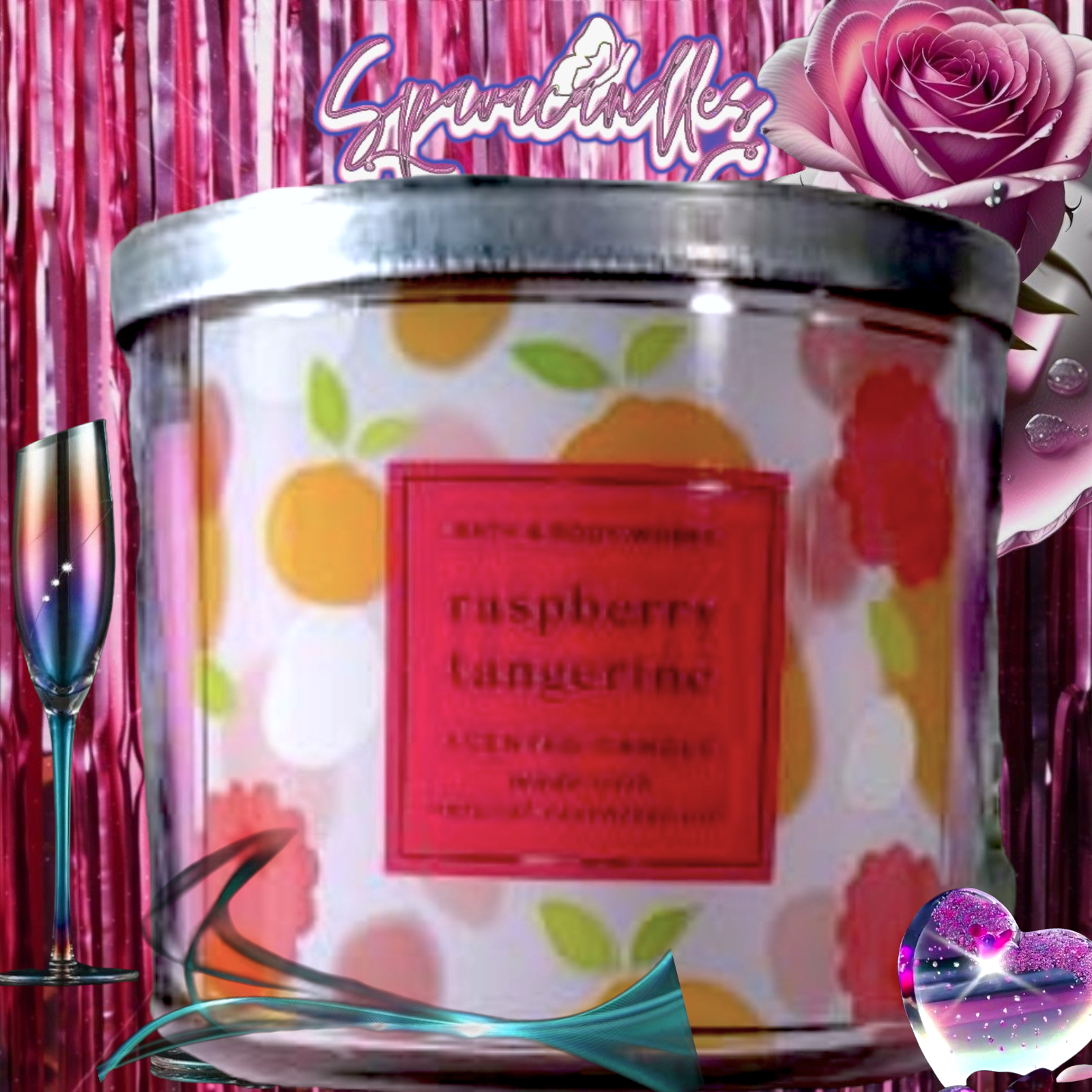 Raspberry Tangerine Wick Candle