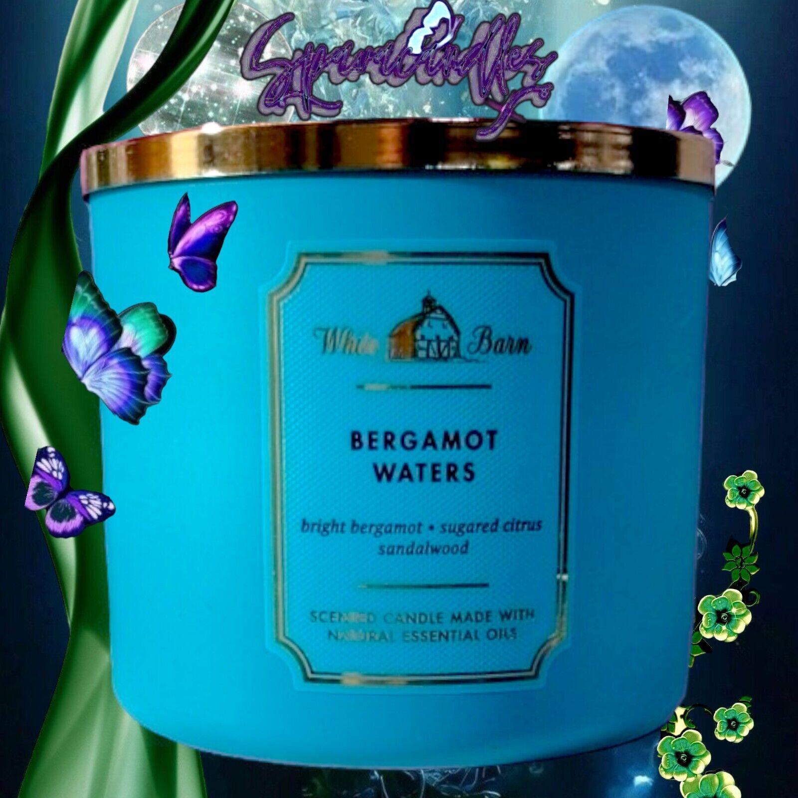 Bergamot Waters White Barn 3 Wick Candle US Seller Online Outlet Store