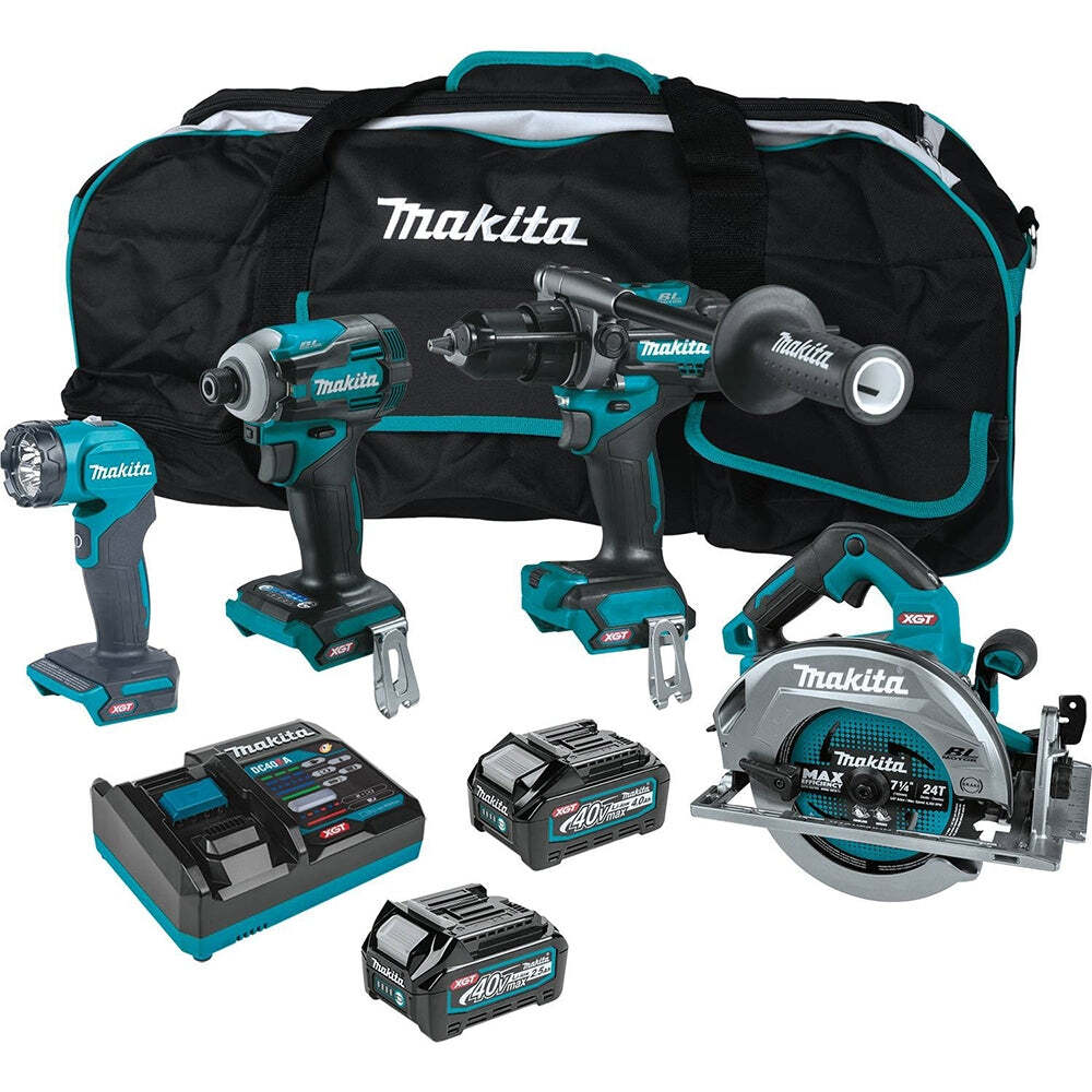 MAKITA 40V MAX XGT Lithium-Ion Brushless Cordless 4-Tool Combo Kit ...