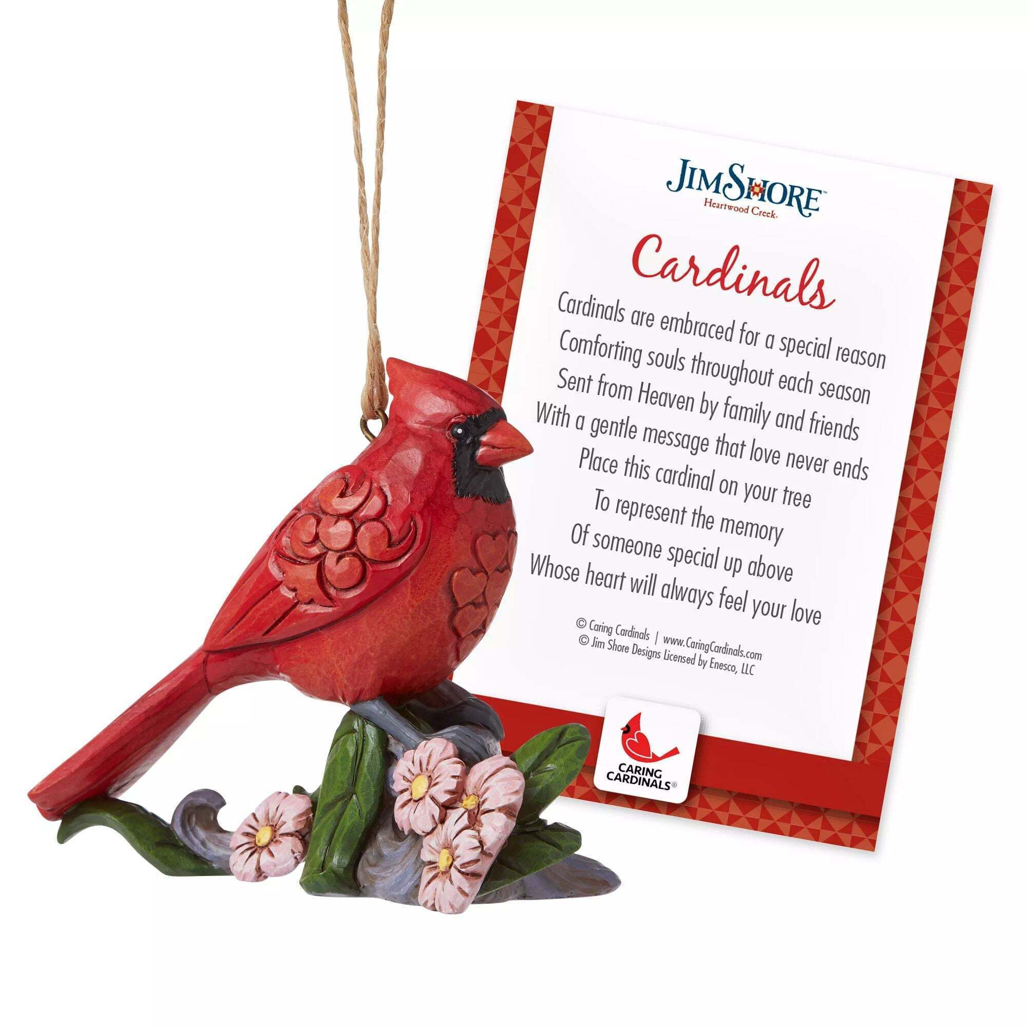 Caring Cardinals Flower Orn