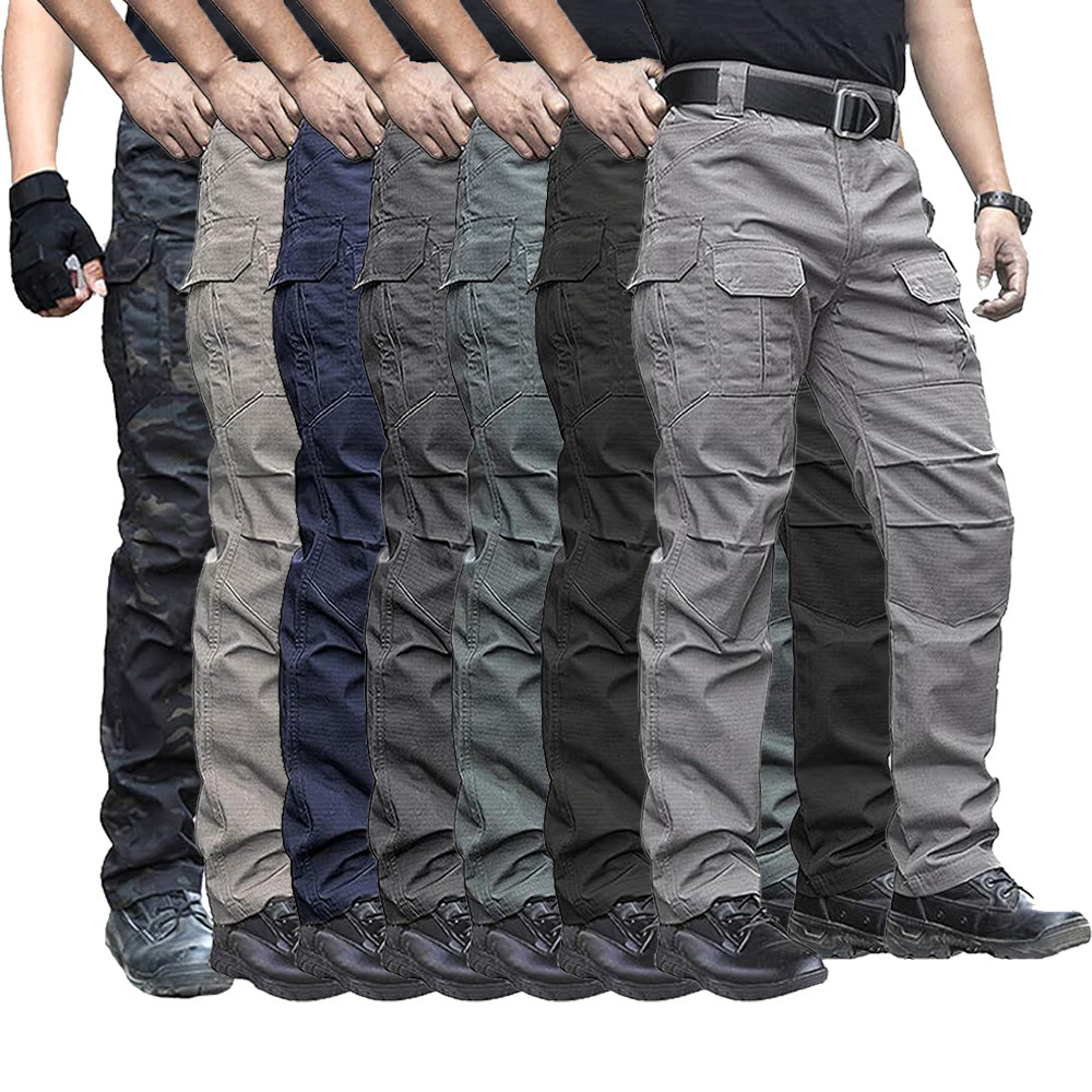 (7 Pants) Men's Outdoor Tactical Pants Rip Stop Lightweight Waterproo