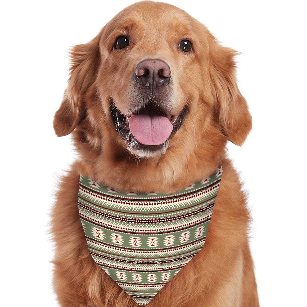 Green Homely Stripe Matching Family Pajamas Set (with Pet's dog clothes)