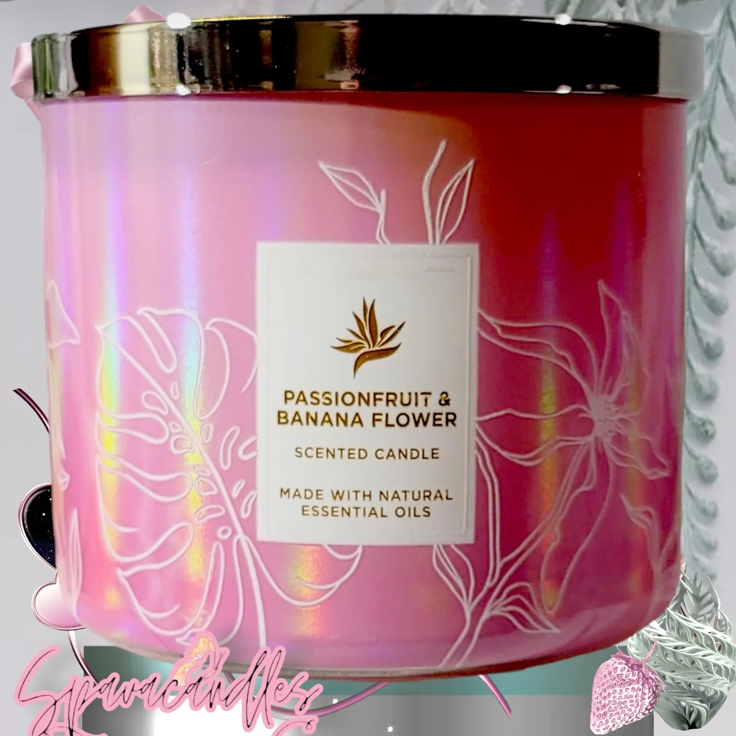 Passion fruit & banana flower 3 Wick Candle 14.5 oz. New 2022
