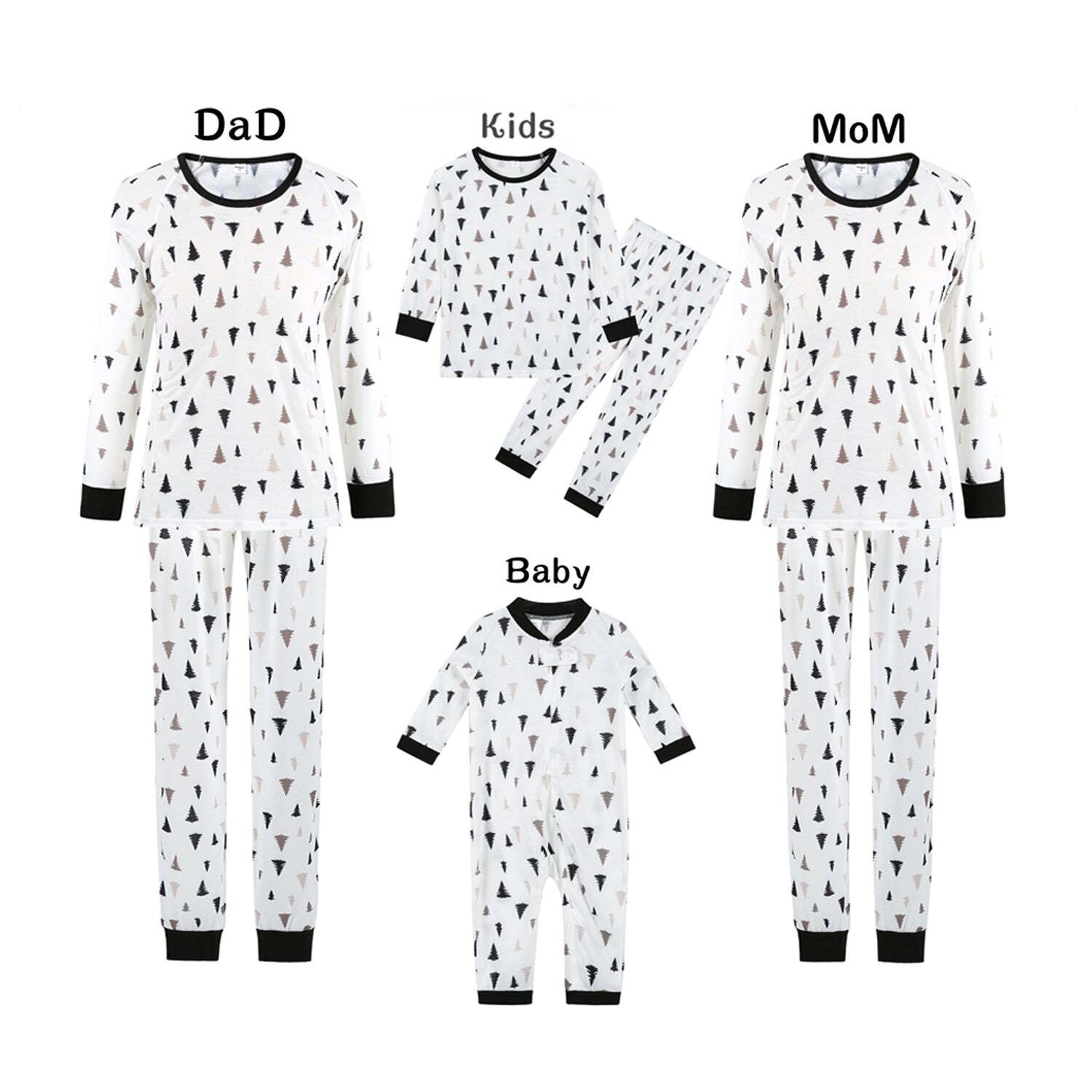 Christmas printed round collar baby pajamas set