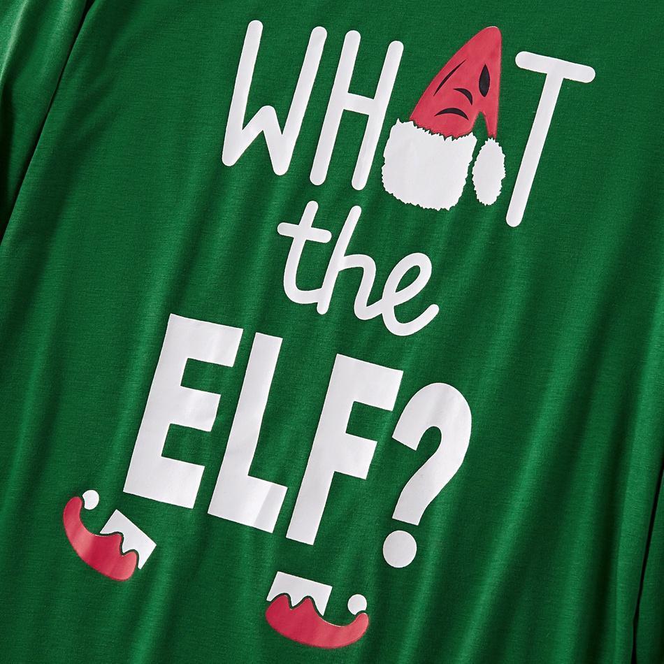 ' What The Elf ' Funny Family Christmas Pajama Set in Green