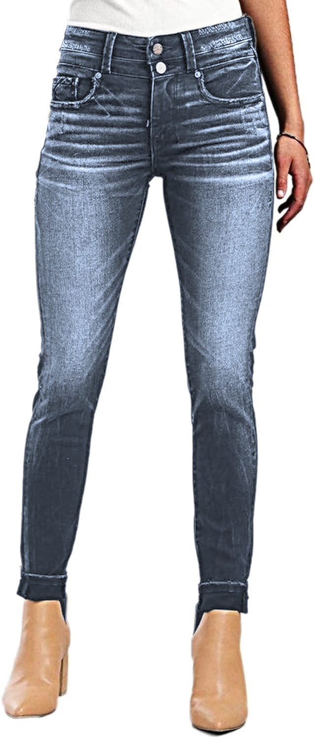 Mid-rise skinny jeans with flap pockets