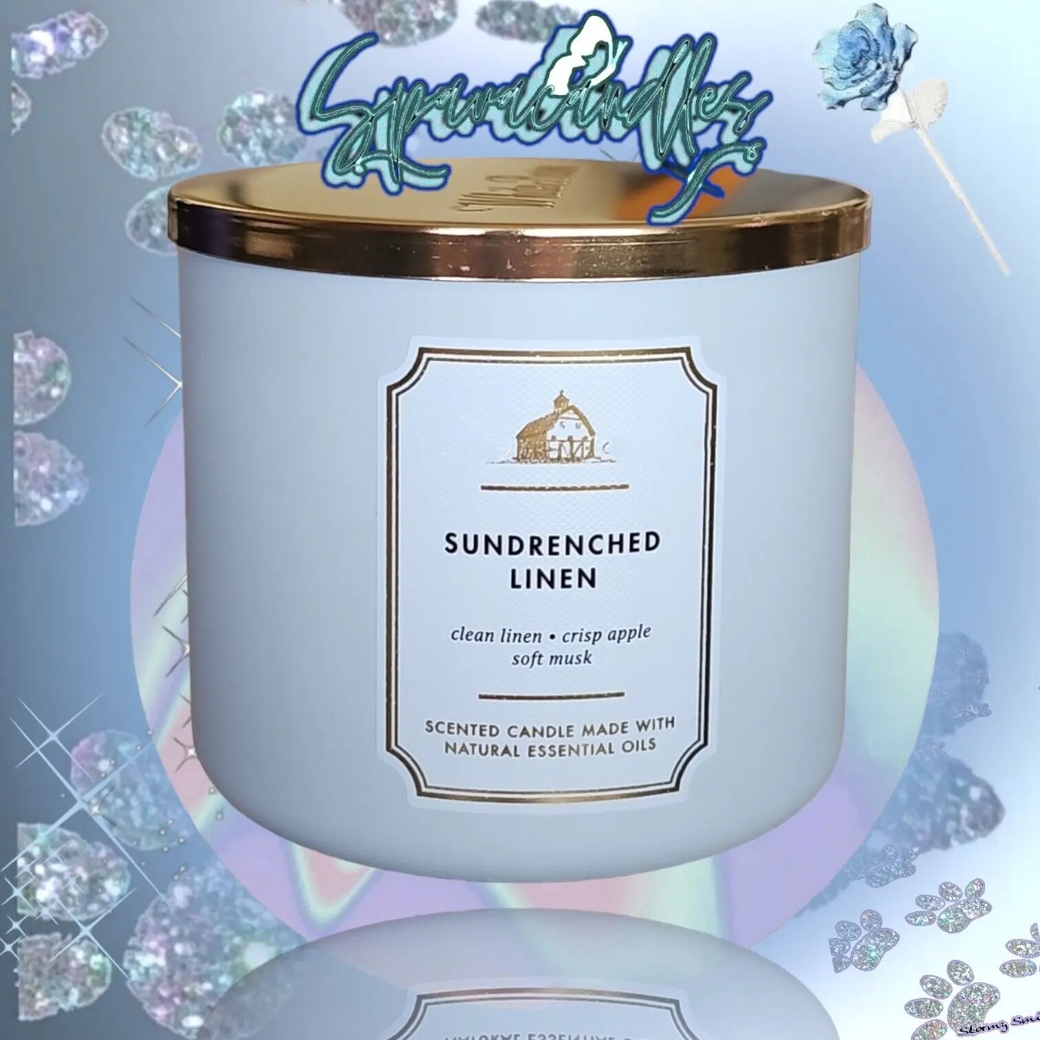 SUN-DRENCHED LINEN 3-Wick Candle 14.5 oz US Seller
