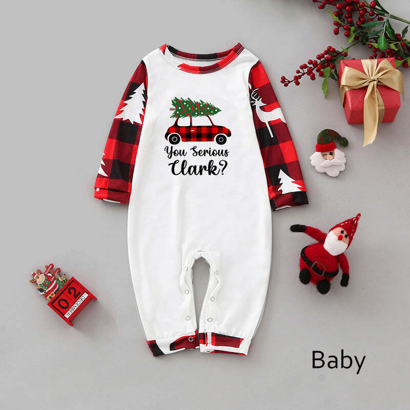 Christmas Tree and Truck Print Family Matching Pajamas Sets (with Pet's dog clothes)