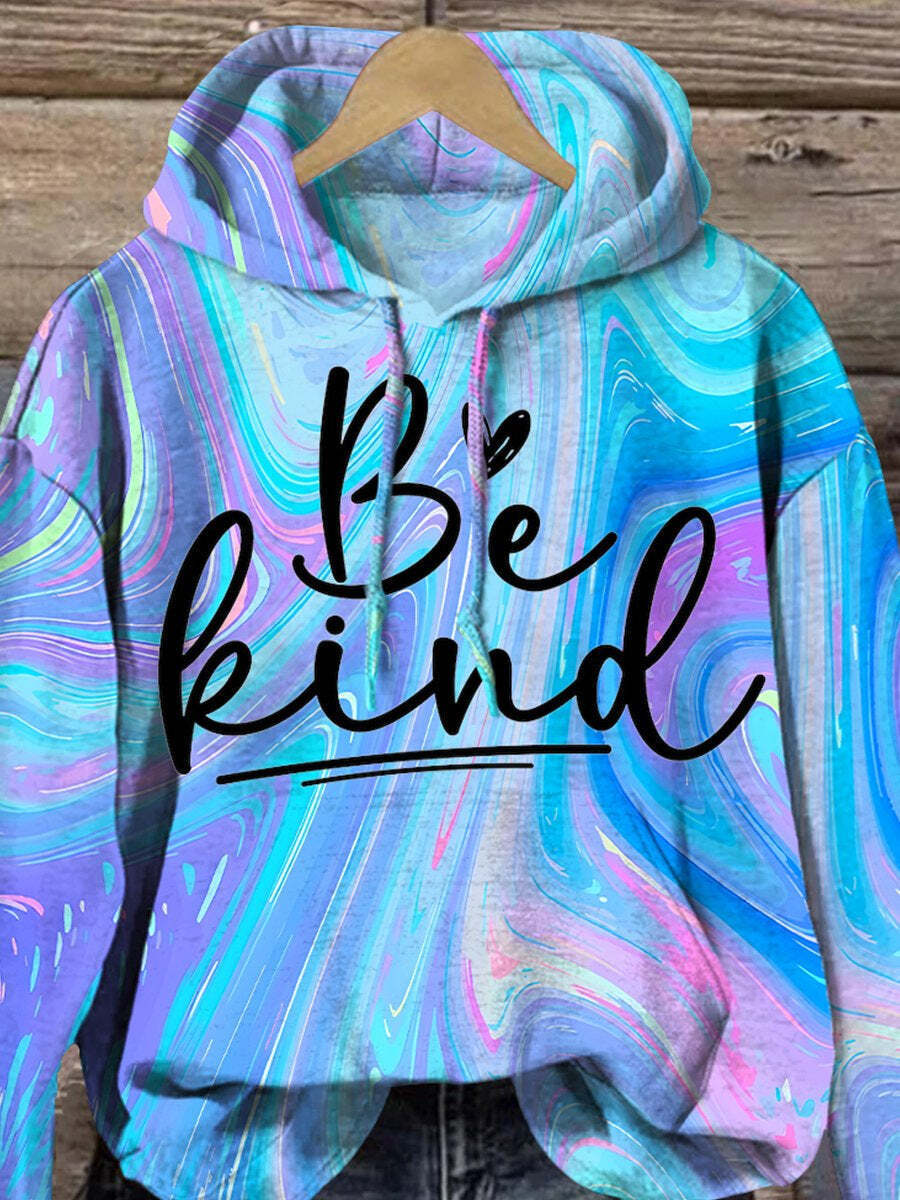 Mental Health Awareness Inspirational Be Kind Print Casual Sweatshirt