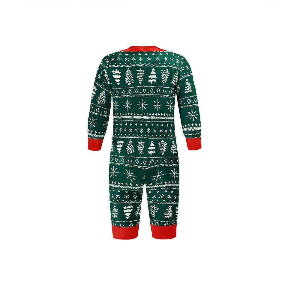Green Christmas Tree Patterned Family Matching Pajamas Sets(with Pet Dog Clothes)