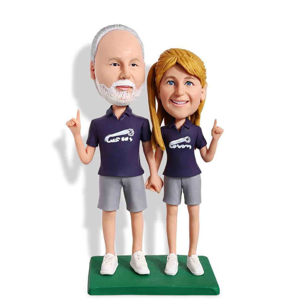 Football Fans Couple Custom Bobblehead - Petitti