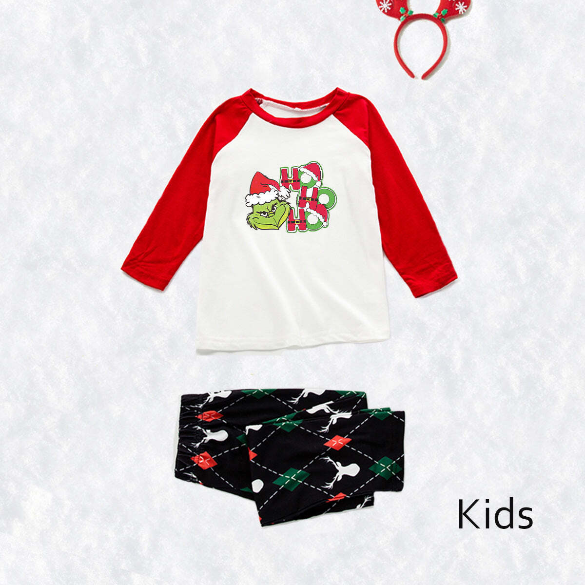 Christmas Grinch Print Parent-child Pajamas Set