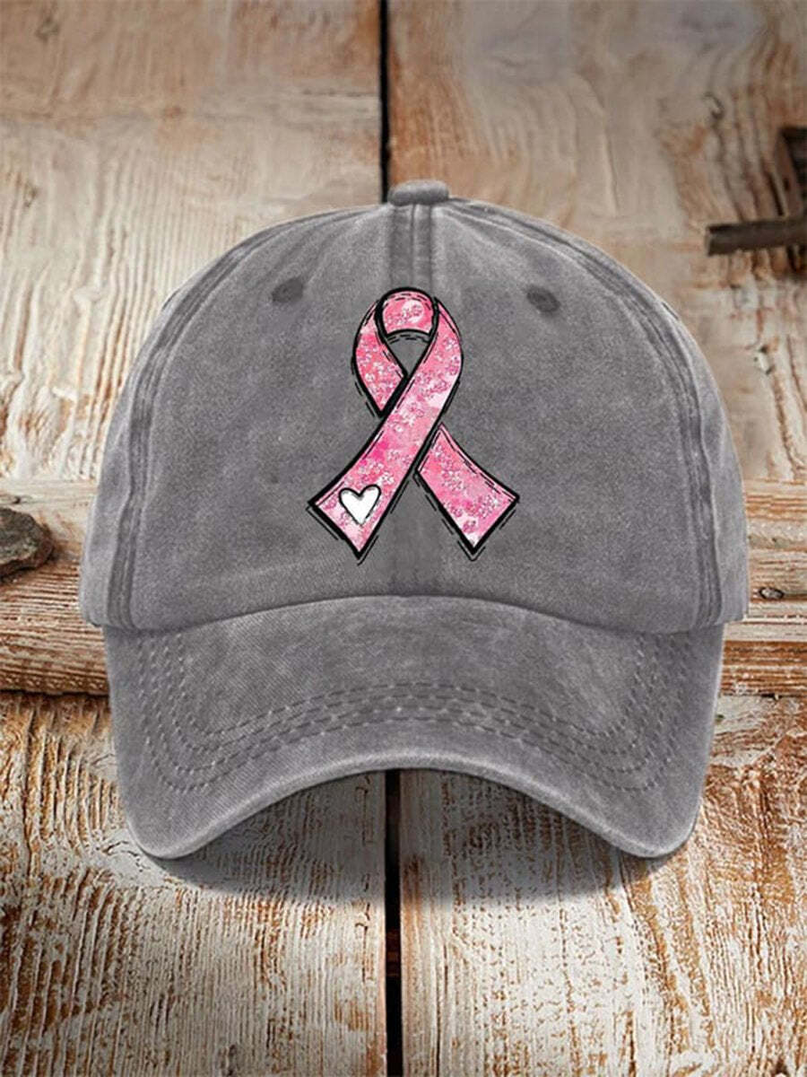 (🔥Buy 2 Get 3rd 30% OFF Buy 5 Get 6th FREE)Pink Ribbon Breast Cancer Awareness Warrior Supporter Print Hats