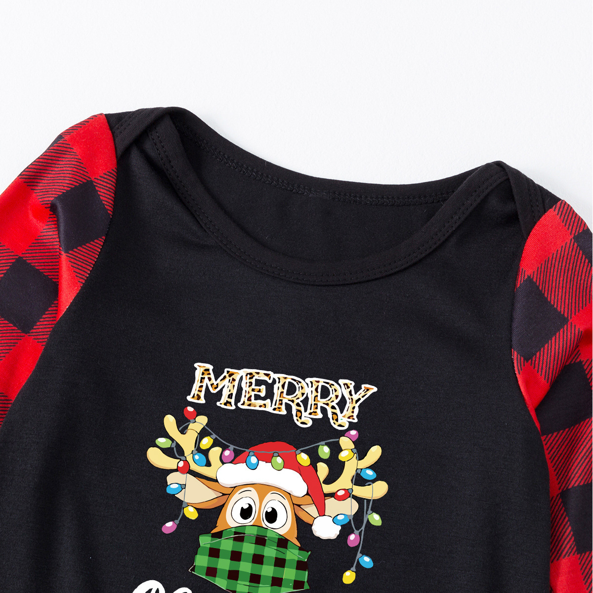 Plus size winter elk print Christmas parent-child homewear