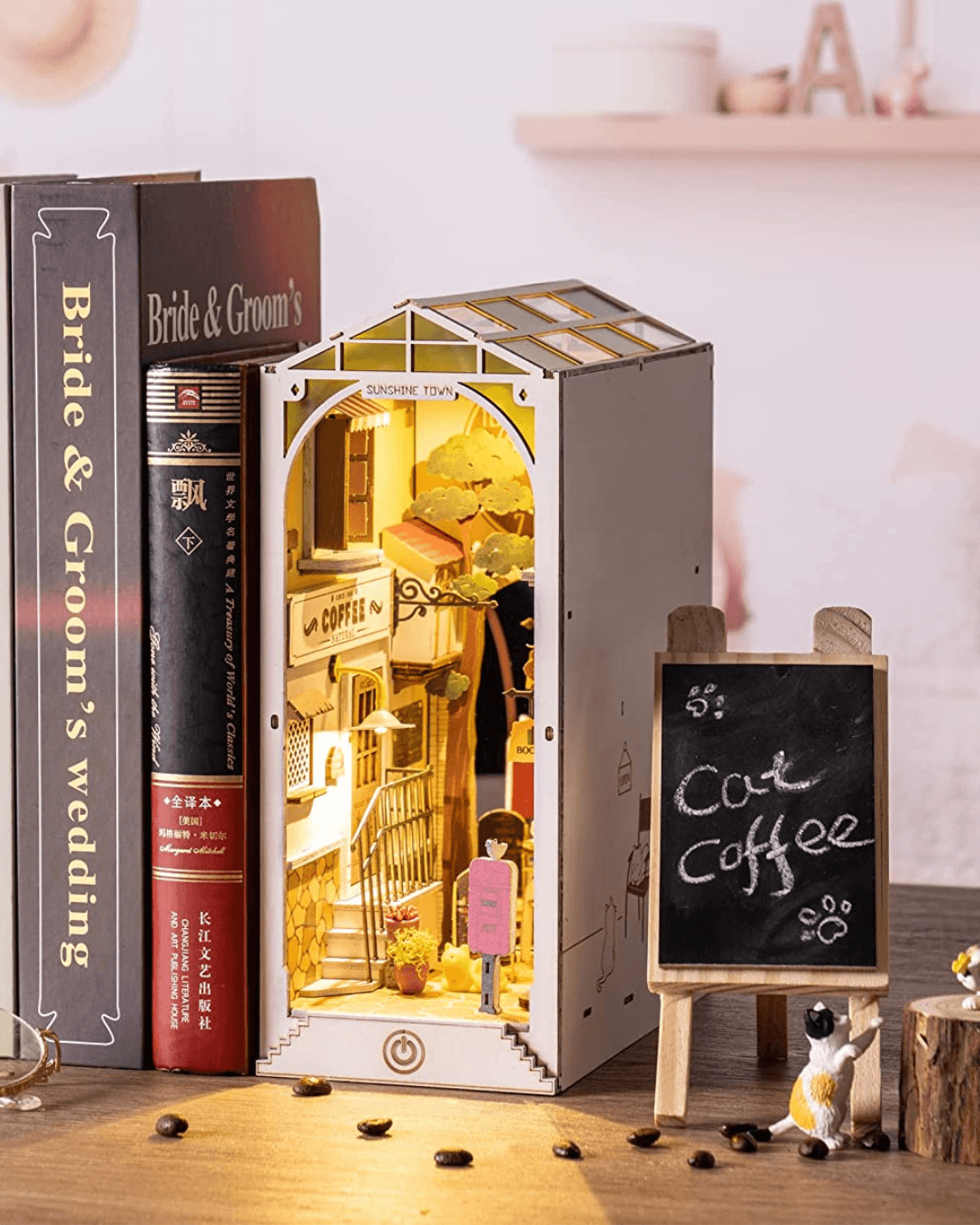 Sunshine Town 3D Wooden DIY Book Nook ACETOOLS Sunshine Town 3D Wooden DIY Book Nook ACETOOLS