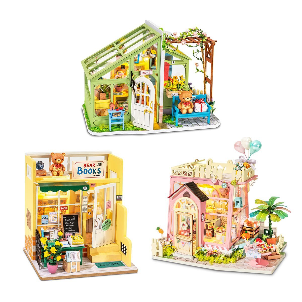 Rolife DIY Miniature House Kits - Leisure Time Series II(3 Kits)