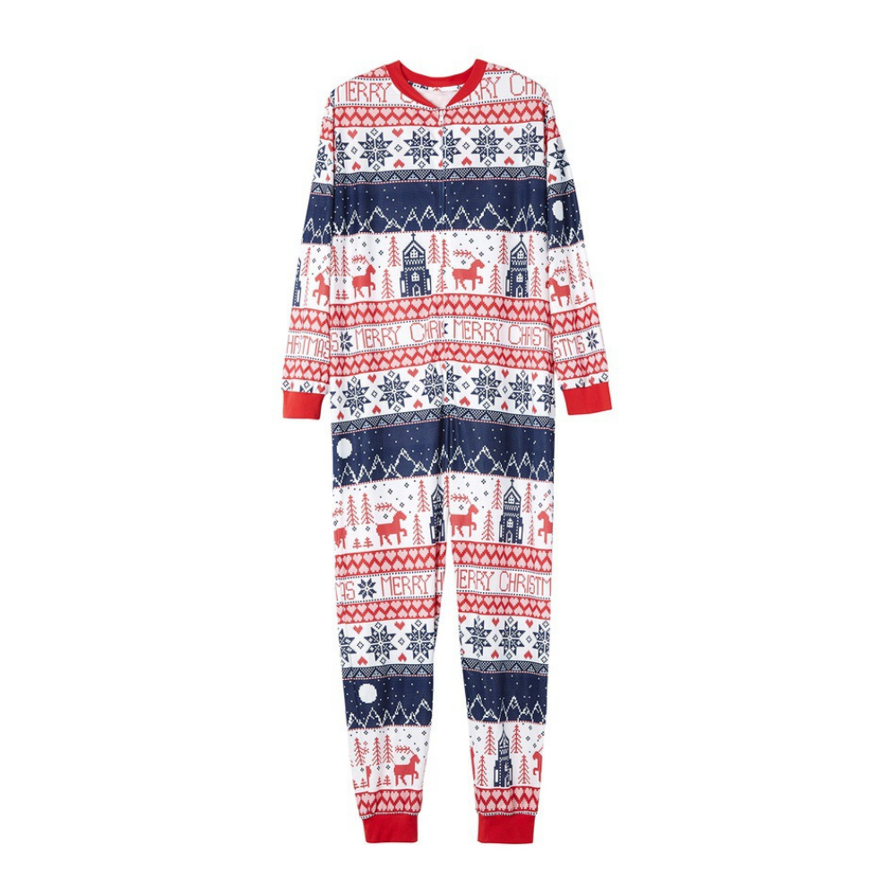 Christmas Print Parent-child One-piece Pajamas