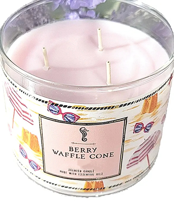 Berry Waffle Cone 3 Wick Candle US Seller
