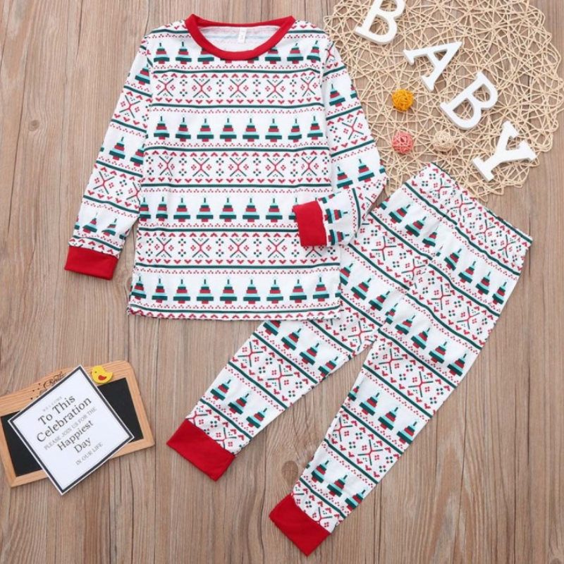 Christmas round collar printed parent-child suit (with Pet Dog Clothes)