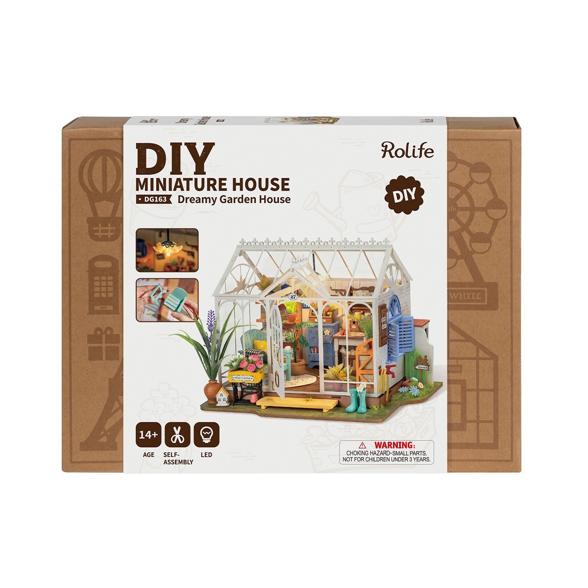 Rolife DIY LED Dreamy Garden Miniature House Kit Teens Xmas Gift DG163