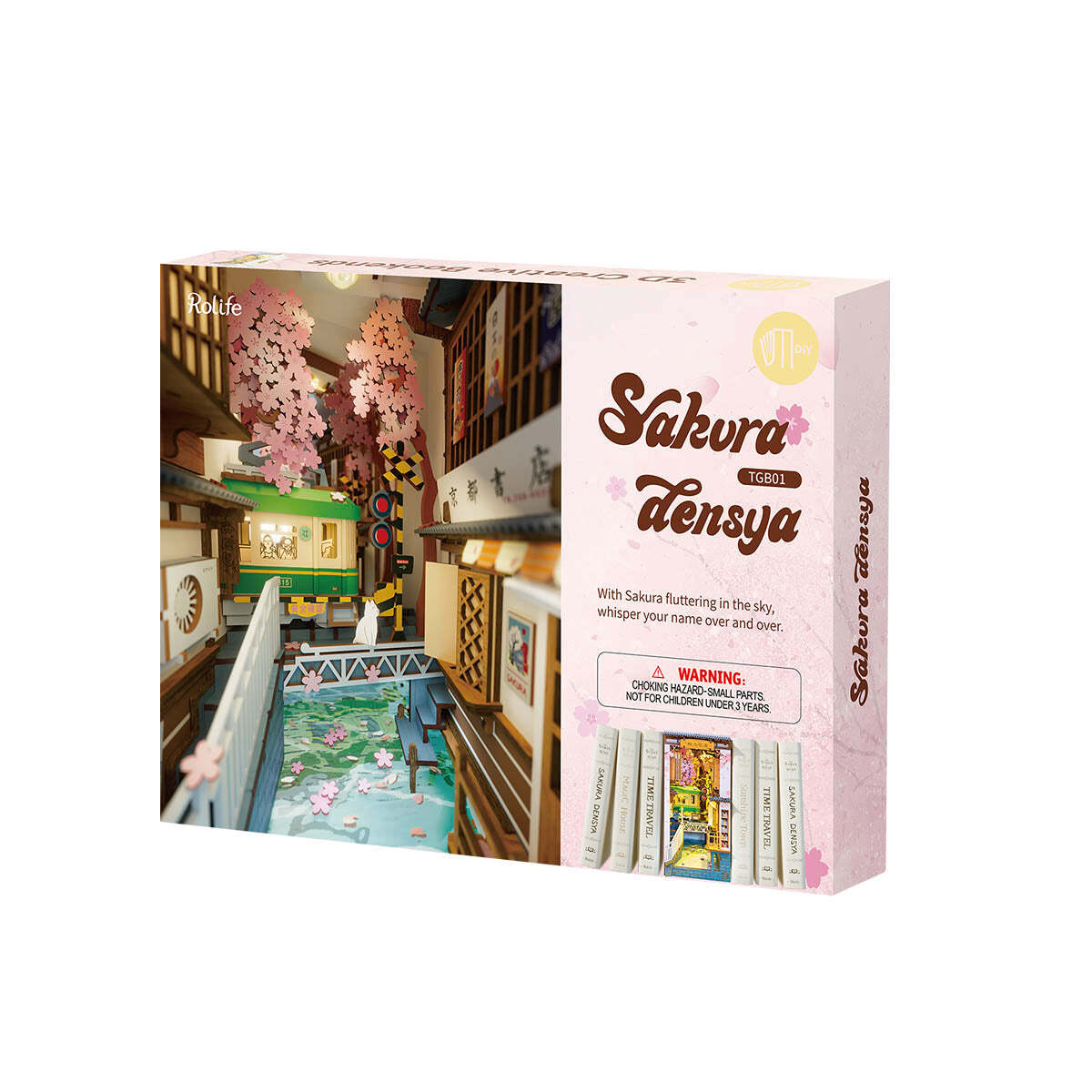 Rolife Book Nook Shelf Insert - Sakura Densya TGB01