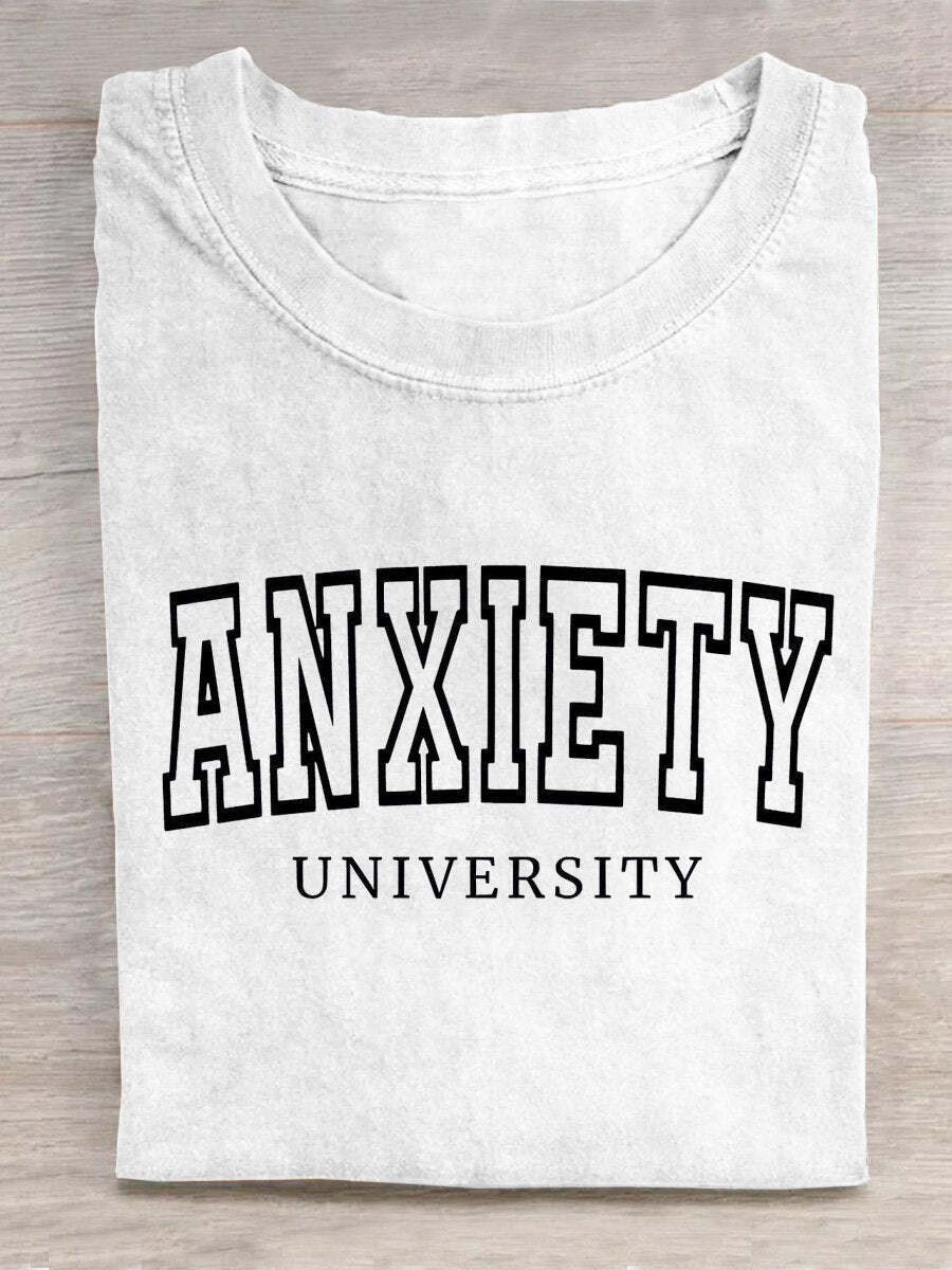 Anxiety University Mental Health Awareness Art Print Casual T-shirt