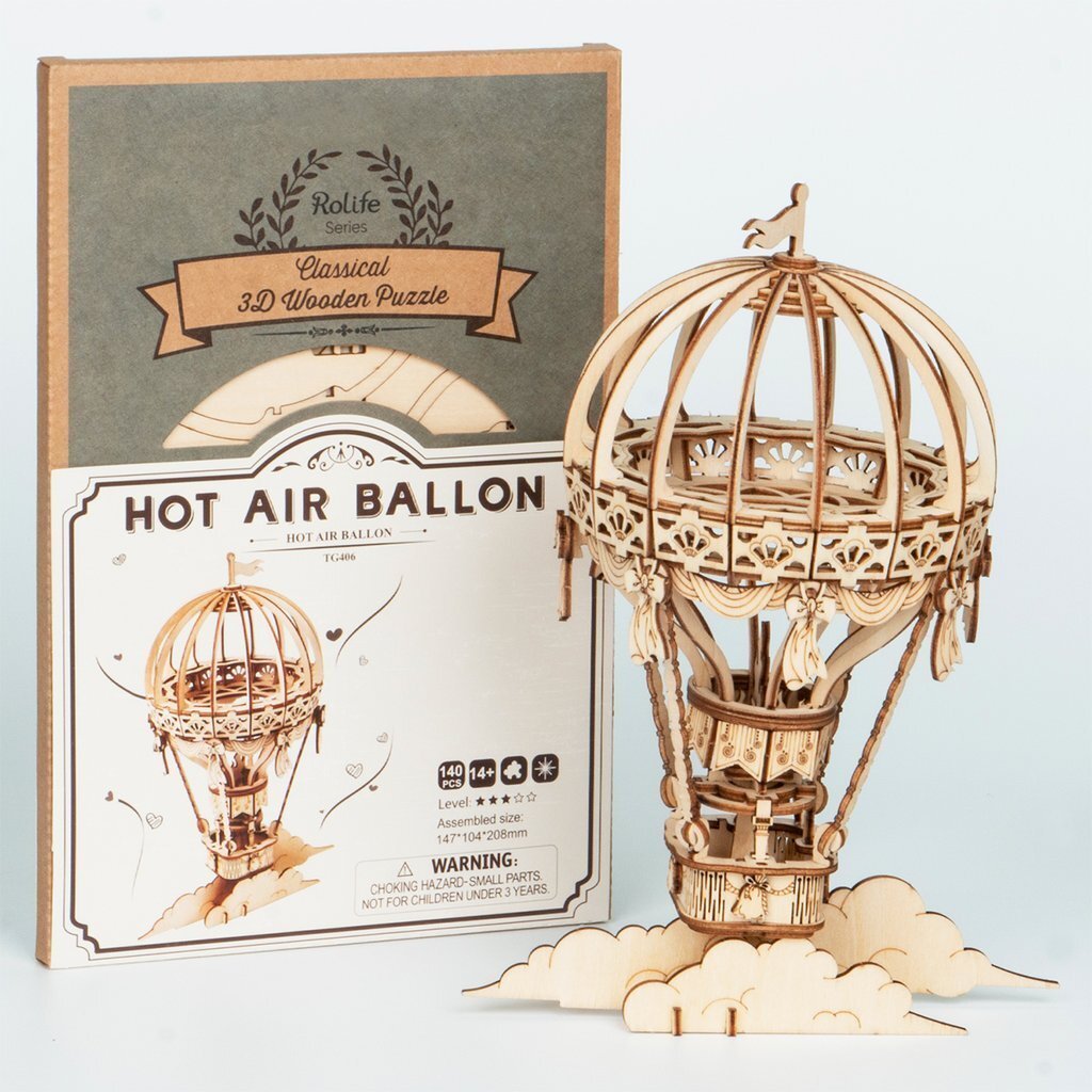 Hot Air Balloon as Wood 3D Puzzle