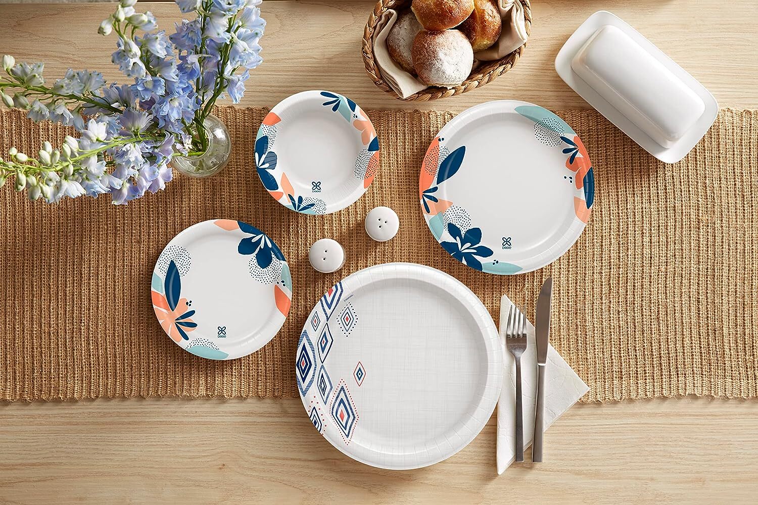 Dixie 10 Inch Paper Plates, Dinner Size Printed Disposable Plate, 204