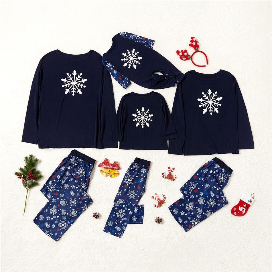 Christmas Snowflake Print Family Matching Pajamas Set