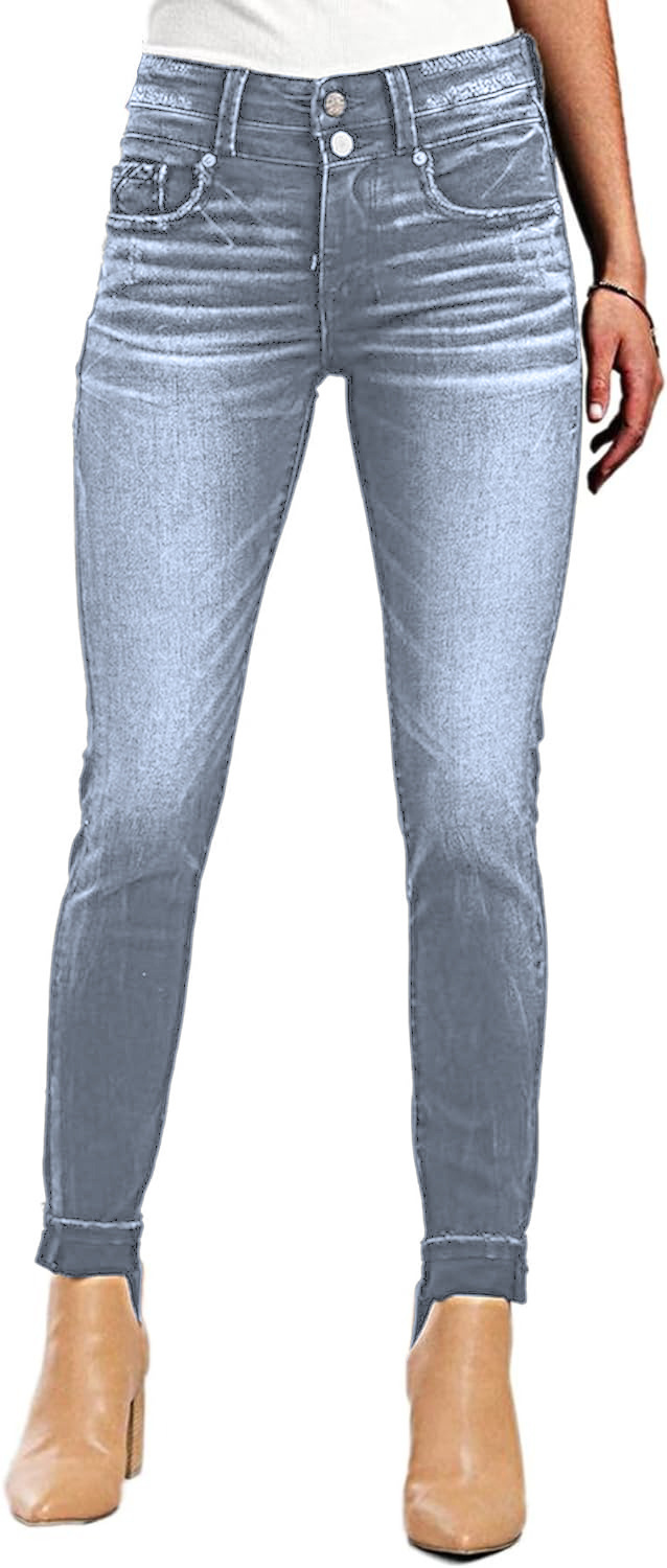 Mid-rise skinny jeans with flap pockets