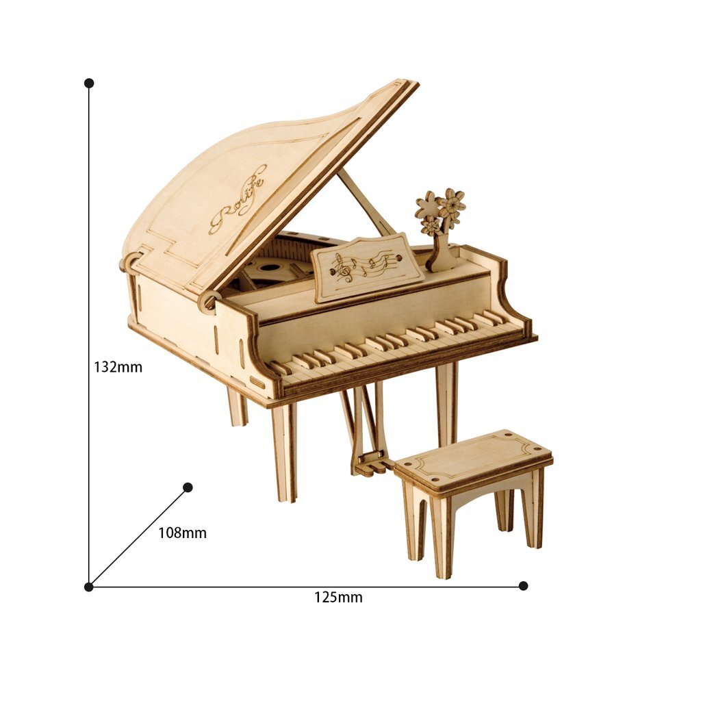 Large Piano Wood 3D Puzzle