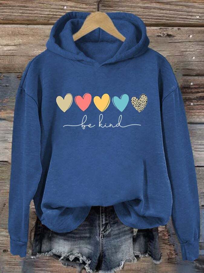 Women'S Be Kind And Cute Graphic Blessed  Print Hoodie
