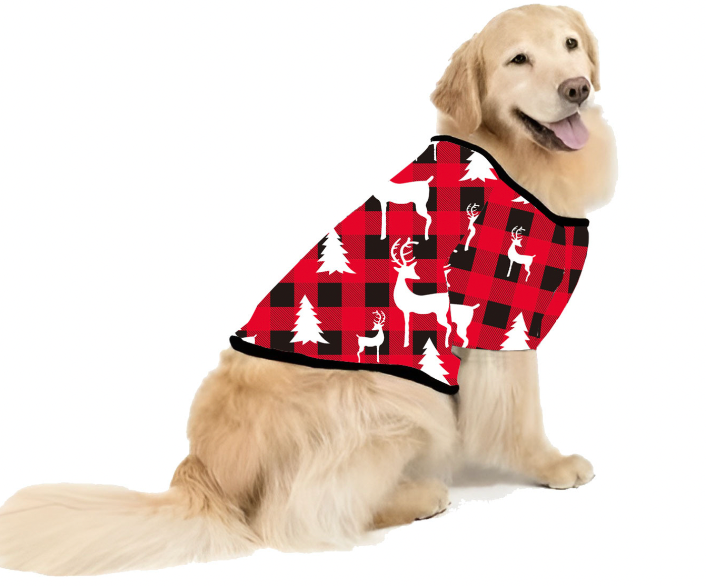 Red Plaid Christmas Tree Pattern Family Matching Pajamas Sets (with Pet's dog clothes)