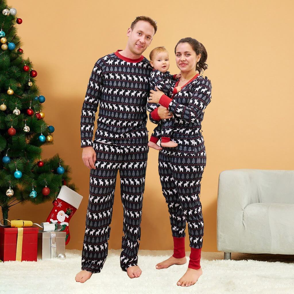 Christmas Theme Patterned Family Matching Pajamas Sets